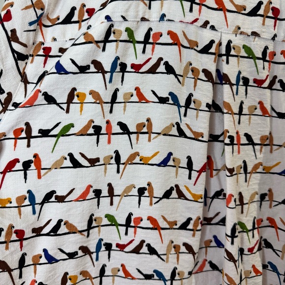 John Mark Women's Button-down Shirt Novelty Bird Print Size Petite Medium - Picture 9 of 9